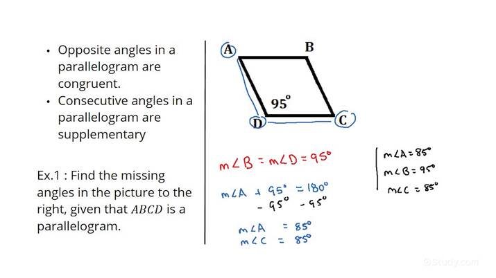 How to Measure Angles in a Parallelogram?