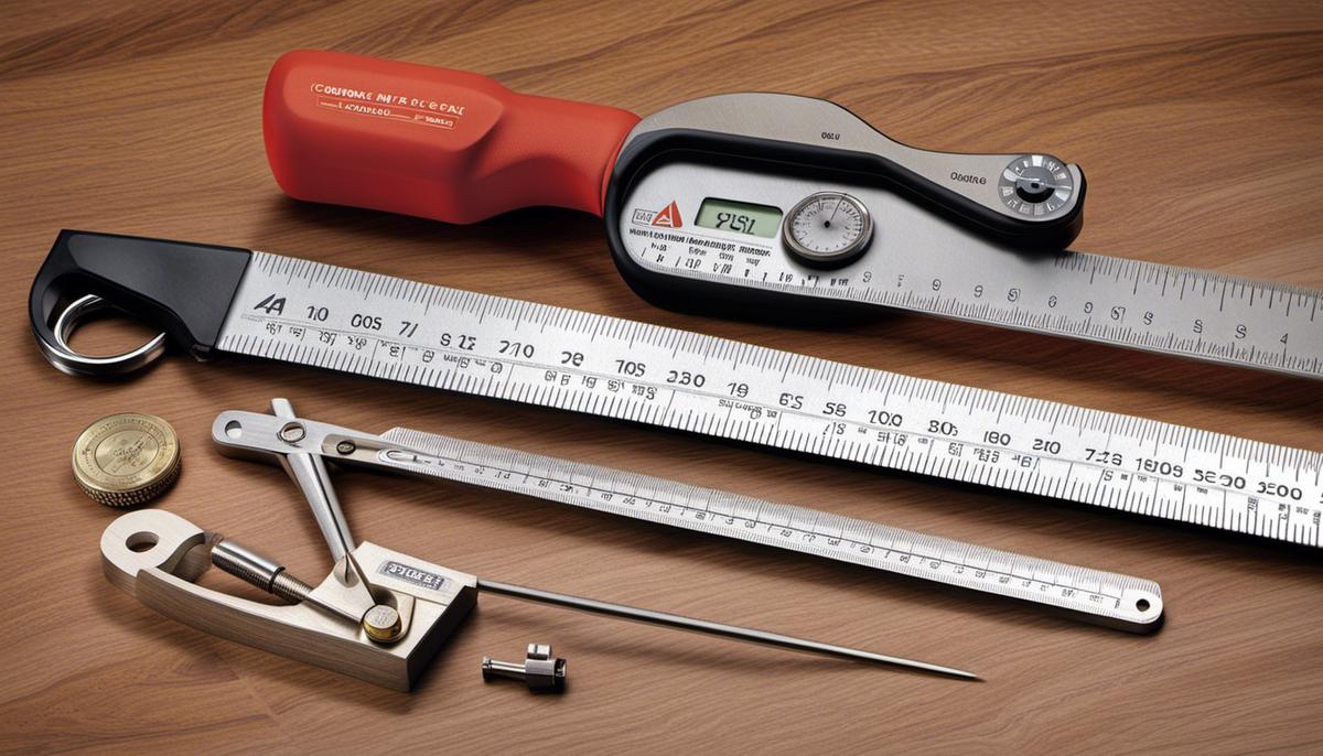 A picture displaying various tools for girth measurement