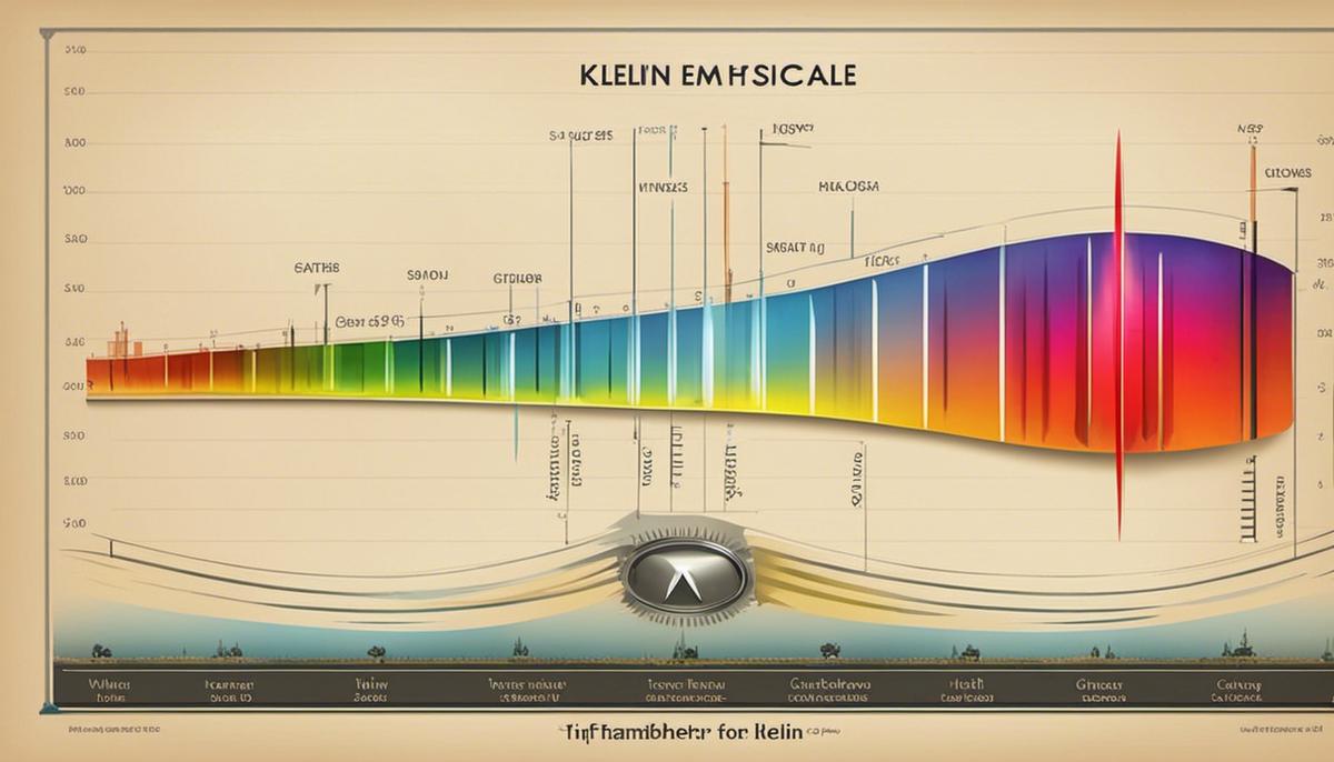 Illustration of the three temperature scales: Celsius, Fahrenheit, and Kelvin, showing how they relate to each other.
