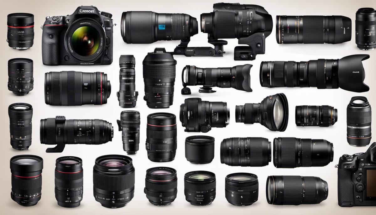 An image showing different camera lenses and megapixel icons.