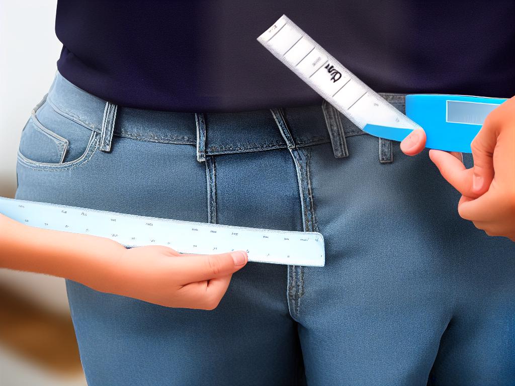 Image of a person measuring their body fat percentage with a ruler